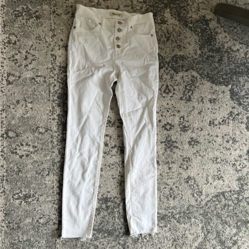 Madewell white skinny jeans